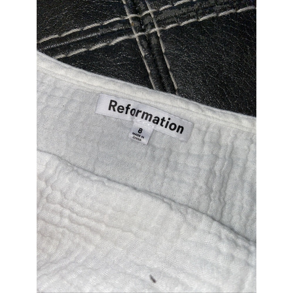 Reformation Women's White Cotton Cropped Tank Size 8 - Picture 6 of 9